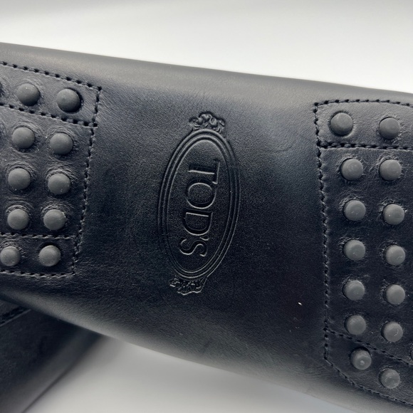 NEW Tods Womens Gommino Driving Penny Loafers Shoes Black Leather Slip On 11 - Picture 4 of 11